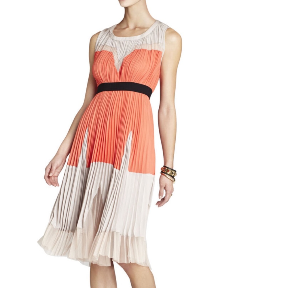 Lucea Color Blocked A-Line Dress with Mesh Detail